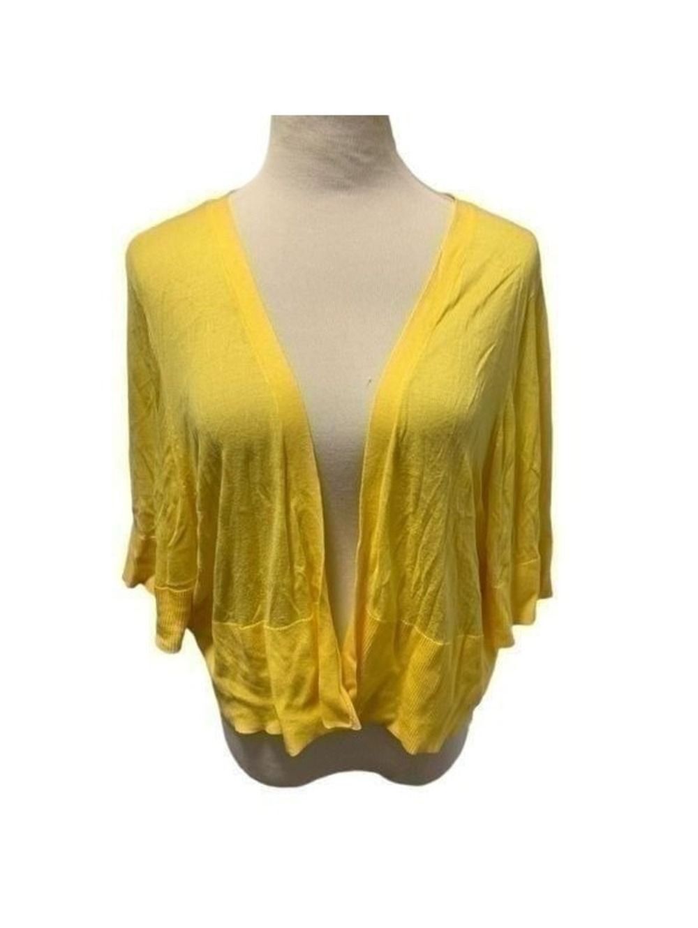 Lane Bryant Yellow Open Front Light Weight Sweater Sz 28